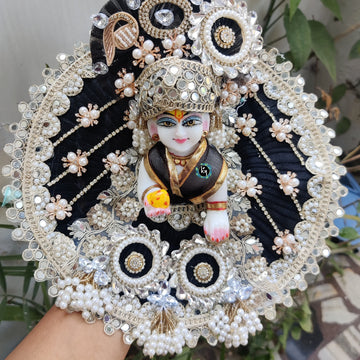Festival special black poshak for laddu gopal ji with pagdi and choli
