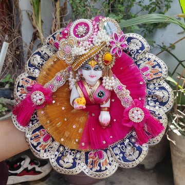 Beautiful heavy poshak for laddu gopal ji with patka, pagdi and choli