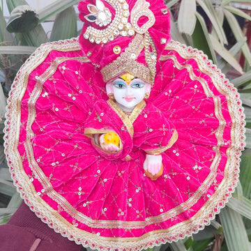 Designer shaneel dress for laddu gopal ji with pagdi and patka