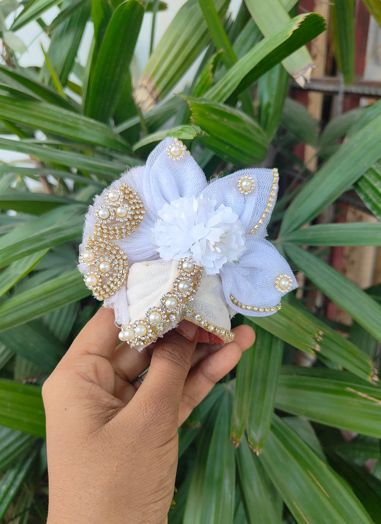 Sharad purnima special white moon dress for laddu gopal ji with pagdi and choli