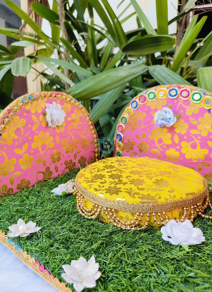 Park green maharaja singhasan single seat for laddu gopal ji (0-6 NUMBER)