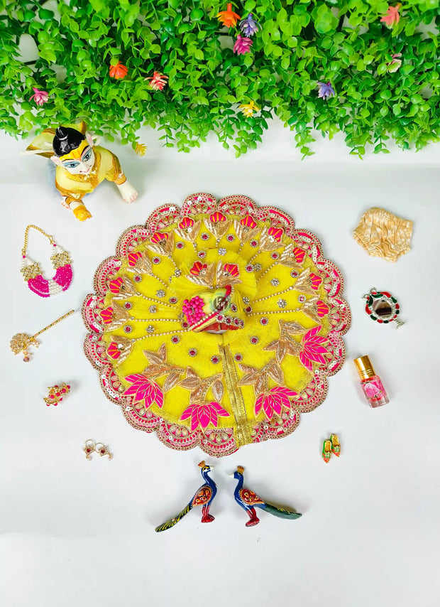 Janmashtmi Speacial Combo For Laddu Ji With Lemon Rani Dress And Accessories