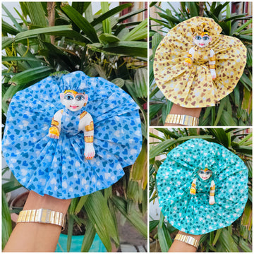 Summer heart print cotton dress for laddu gopal ji pack of 3