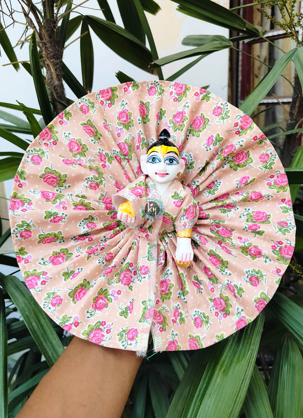 cotton flower dress for laddu gopal ji (pack of 4) (Random color)