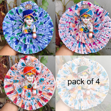 Summer special printed dress for laddu gopal ji with pagadi (pack of 4)