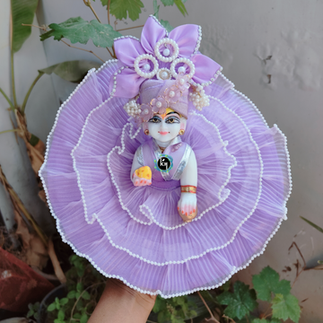 Summer special lavender moti lace dress with pagdi and choli