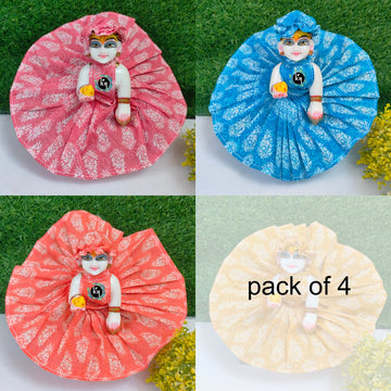 Summer cotton dress for laddu gopal ji pack of 4