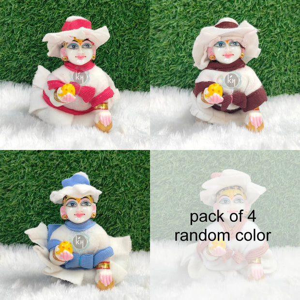 Winter tie suit for laddu gopal ji pack of 4 (RANDOM COLOUR)