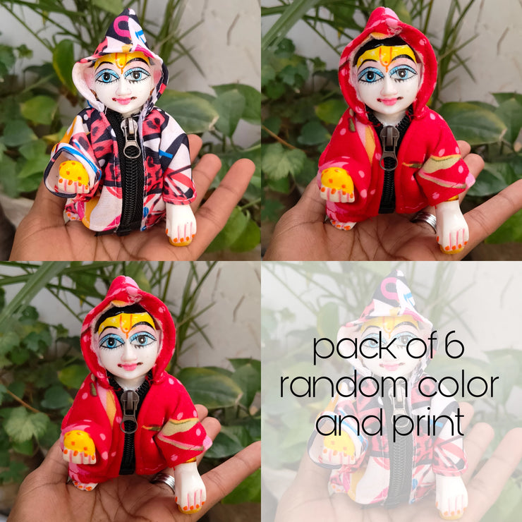 Laddu gopal track suit for winter pack of 6 (RANDOM PRINT AND COLOUR)