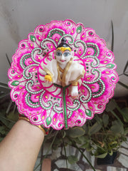 Laddu gopal thread work velvet dress special for winter