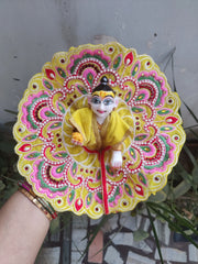 Laddu gopal thread work velvet dress special for winter