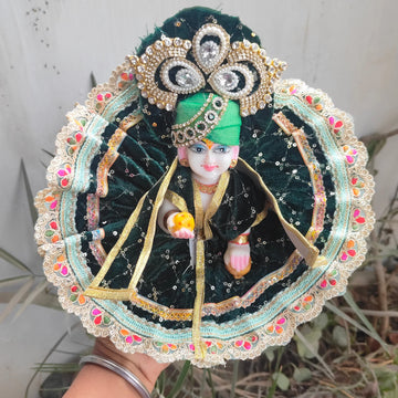 Designer shaneel dress for laddu gopal ji with pagdi and patka