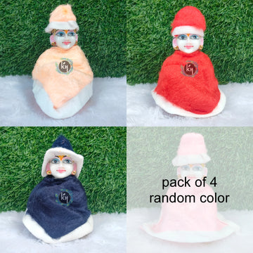 Winter velvet ponchu for laddu gopal ji pack of 4 (RANDOM COLOUR)