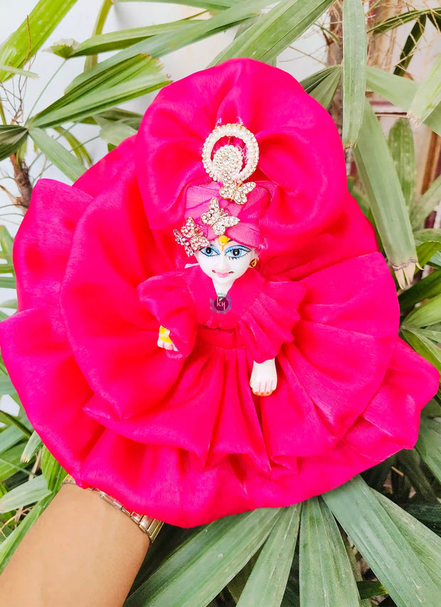 Summer special shinning zimichu fluffy dress for laddu gopal ji with pagdi